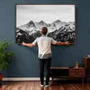 Black and White Mountain Wall Art Canvas Print, Snowy Alpine by MyGreatCanvas | Canvas Wall Art Prints | Photo Prints & Wall Decor