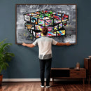 Graffiti Cube Abstract Street Art Wall Art Canvas Print by MyGreatCanvas | Canvas Wall Art Prints | Photo Prints & Wall Decor
