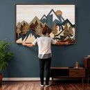 Wood Style Mountain Wall Art Canvas Print, Layered Wood by MyGreatCanvas | Canvas Wall Art Prints | Photo Prints & Wall Decor