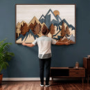 Layered Wooden Mountain Wall Art Canvas Print, Modern Rustic by MyGreatCanvas | Canvas Wall Art Prints | Photo Prints & Wall Decor