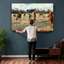 Texas Longhorn Wall Art Canvas Print, Western Ranch Cattle by MyGreatCanvas | Canvas Wall Art Prints | Photo Prints & Wall Decor