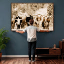 Western Longhorn Herd Wall Art Canvas Print, Sepia Texas by MyGreatCanvas | Canvas Wall Art Prints | Photo Prints & Wall Decor