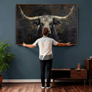 Rustic Longhorn Bull Wall Art Canvas Print – Vintage Western by MyGreatCanvas | Canvas Wall Art Prints | Photo Prints & Wall Decor
