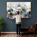 Large Abstract Flowers Wall Art Canvas Print – Gold and Blue by MyGreatCanvas | Canvas Wall Art Prints | Photo Prints & Wall Decor