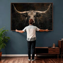 Vintage Longhorn Bull Wall Art Canvas Print – Rustic Western by MyGreatCanvas | Canvas Wall Art Prints | Photo Prints & Wall Decor