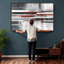 Gray Red Abstract Wall Art Canvas Print, Modern Abstract by MyGreatCanvas | Canvas Wall Art Prints | Photo Prints & Wall Decor