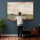 Muted Watercolor Hill Landscape Print — Beige Taupe Cloudy by MyGreatCanvas | Canvas Wall Art Prints | Photo Prints & Wall Decor