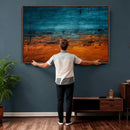 Teal Orange Abstract Wall Art Canvas Print Modern Large by MyGreatCanvas | Canvas Wall Art Prints | Photo Prints & Wall Decor