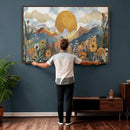Boho Mountain Landscape Large Wall Art, Horizontal Gold by MyGreatCanvas | Canvas Wall Art Prints | Photo Prints & Wall Decor