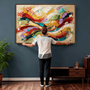 Geometric Abstract Wall Art Canvas Print, Orange Blue by MyGreatCanvas | Canvas Wall Art Prints | Photo Prints & Wall Decor