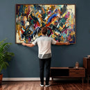 Geometric Abstract Wall Art Canvas Print, Orange Blue by MyGreatCanvas | Canvas Wall Art Prints | Photo Prints & Wall Decor