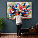Geometric Abstract Wall Art Canvas Print, Orange Blue by MyGreatCanvas | Canvas Wall Art Prints | Photo Prints & Wall Decor