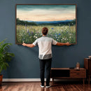 Wildflower Meadow Oil Painting Canvas — Daisy Lavender