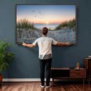 Sandy Dune Path Sunset Canvas Wall Art — Seagulls Beach by MyGreatCanvas | Canvas Wall Art Prints | Photo Prints & Wall Decor