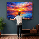 Colorful Knife Ocean Sunset Canvas — Orange Pink Teal by MyGreatCanvas | Canvas Wall Art Prints | Photo Prints & Wall Decor
