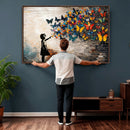 Banksy Graffiti Butterfly Girl Wall Art Canvas Print, Framed by MyGreatCanvas | Canvas Wall Art Prints | Photo Prints & Wall Decor