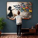 Banksy Butterfly Girl Wall Art Canvas Print, Framed Street by MyGreatCanvas | Canvas Wall Art Prints | Photo Prints & Wall Decor