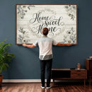 Home Sweet Home Wall Art Canvas Print, Floral Farmhouse by MyGreatCanvas | Canvas Wall Art Prints | Photo Prints & Wall Decor
