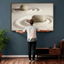 Zen Garden Stone Sand Canvas | Japanese Rock Garden Wall Art by MyGreatCanvas | Canvas Wall Art Prints | Photo Prints & Wall Decor