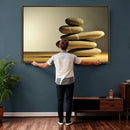 Zen Stone Wall Art Canvas Print, Balanced Rock Stack Framed by MyGreatCanvas | Canvas Wall Art Prints | Photo Prints & Wall Decor
