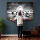 Airplane Wall Art Canvas Print, Black and White Jet Aircraft by MyGreatCanvas | Canvas Wall Art Prints | Photo Prints & Wall Decor
