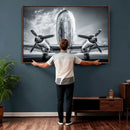 Propeller Plane Wall Art Canvas Print, Black and White by MyGreatCanvas | Canvas Wall Art Prints | Photo Prints & Wall Decor