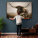 Longhorn Bull Wall Art Canvas Print, Western Farmhouse by MyGreatCanvas | Canvas Wall Art Prints | Photo Prints & Wall Decor