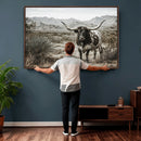 Texas Longhorn Bull Wall Art Canvas Print, Western Farmhouse by MyGreatCanvas | Canvas Wall Art Prints | Photo Prints & Wall Decor