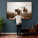 Texas Longhorn Canvas Wall Art Western Bull Desert Moody by MyGreatCanvas | Canvas Wall Art Prints | Photo Prints & Wall Decor