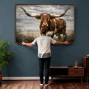 Texas Longhorn Canvas Wall Art Western Bull Desert Moody by MyGreatCanvas | Canvas Wall Art Prints | Photo Prints & Wall Decor
