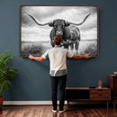 Texas Longhorn Canvas Wall Art Western Bull Desert Moody by MyGreatCanvas | Canvas Wall Art Prints | Photo Prints & Wall Decor