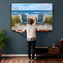 Large Beach Canvas Wall Art Coastal Adirondack Chairs Ocean by MyGreatCanvas | Canvas Wall Art Prints | Photo Prints & Wall Decor