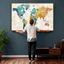 Watercolor World Map Canvas Wall Art Print – Abstract by MyGreatCanvas | Canvas Wall Art Prints | Photo Prints & Wall Decor