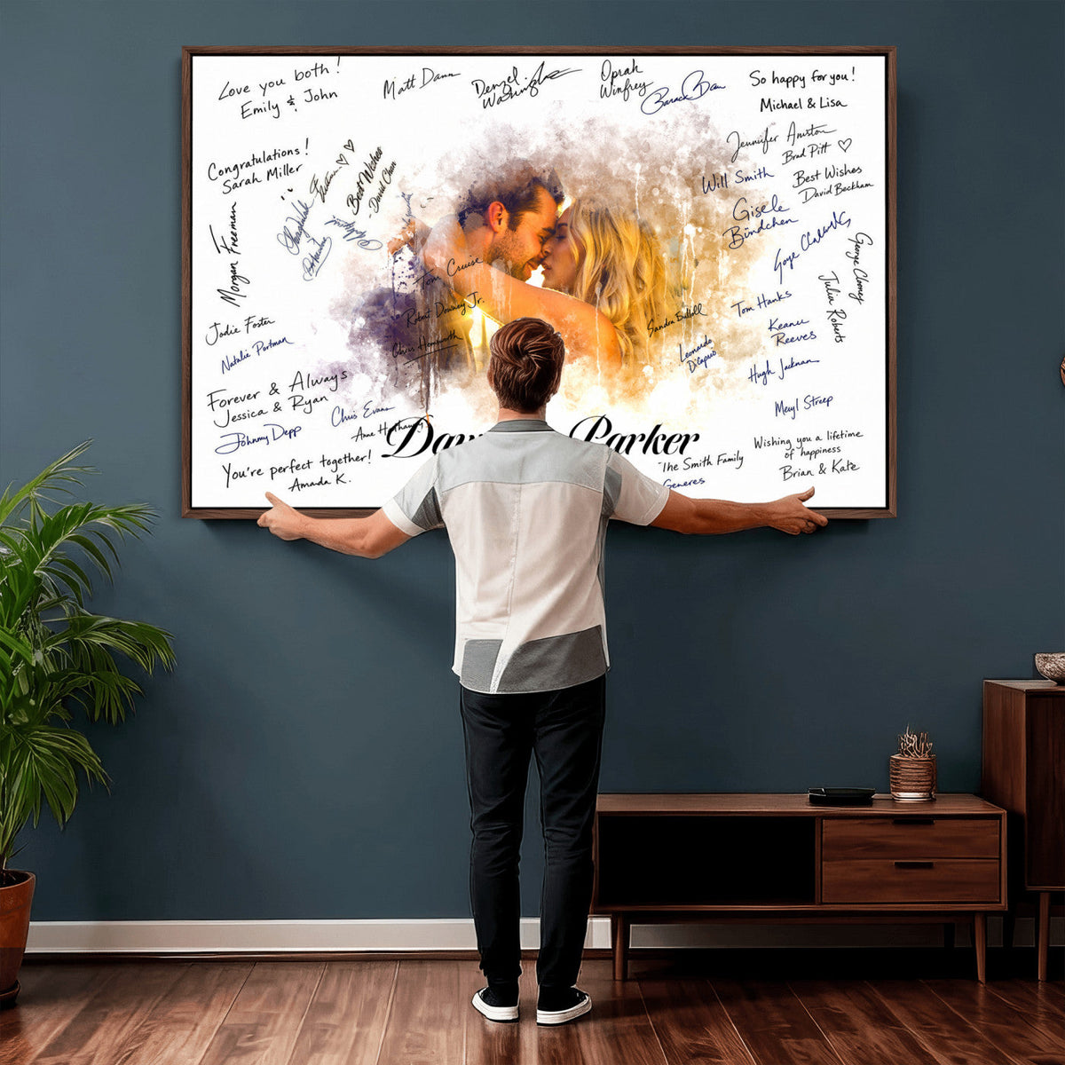 Wedding Guest Book Alternative Wall Art Canvas Print, Personalized, photo 26 of 27
