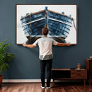 Blue Wooden Rowboat Canvas Wall Art, Coastal Nautical Boat Painting Print for Lake Beach House Decor, Minimalist Maritime Decor Artwork by MyGreatCanvas | Canvas Wall Art Prints | Photo Prints & Wall Decor