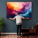 Colorful Abstract Canvas Wall Art Print, Vibrant Popup Color Art Print