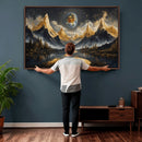 Abstract Mountain Wall Art Canvas Print Modern Landscape Painting Print