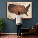 Personalized USA Push Pin Travel Map Canvas for Adventure Wall Decor