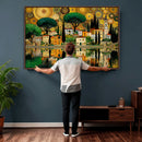Gustav Klimt Golden Cityscape Wall Art Canvas Print,