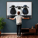 Funny Sheep Canvas Wall Art, Three Quirky Sheep Painting Print, Cute Animal Nursery Decor, Black White Navy Farmhouse Art, Kids Room Gift by MyGreatCanvas | Canvas Wall Art Prints | Photo Prints & Wall Decor