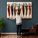 African Folk Art Canvas Wall Art, Colorful African Women Village Painting Print, Tribal Ethnic Home Decor, Vibrant African Art, Living Room by MyGreatCanvas | Canvas Wall Art Prints | Photo Prints & Wall Decor