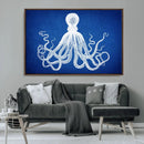 Large 3-Panel Blue Octopus Canvas Wall Art | Coastal Marine by MyGreatCanvas | Canvas Wall Art Prints | Photo Prints & Wall Decor