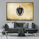Massachusetts Flag Wall Art Canvas Print