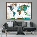 Modern Watercolor World Map Canvas Wall Art – Framed by MyGreatCanvas | Canvas Wall Art Prints | Photo Prints & Wall Decor