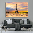 Paris Eiffel Tower Sunset Canvas Wall Art Print - Iconic