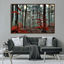 Autumn Forest Wall Art – Enchanting Red Leaves Canvas Print, by MyGreatCanvas | Canvas Wall Art Prints | Photo Prints & Wall Decor