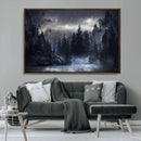 Night Landscape and Trees Wall Art Canvas Print