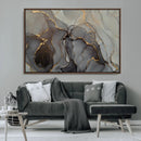 Gray Marble Fluid Wall Art – Modern Abstract Canvas Print