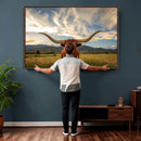 Texas Longhorn Canvas Wall Art – Majestic Triptych Animal by MyGreatCanvas | Canvas Wall Art Prints | Photo Prints & Wall Decor