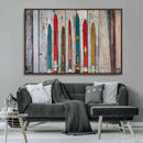 Vintage Wooden Weathered Ski's in Front of an Old Barn Wall by MyGreatCanvas | Canvas Wall Art Prints | Photo Prints & Wall Decor